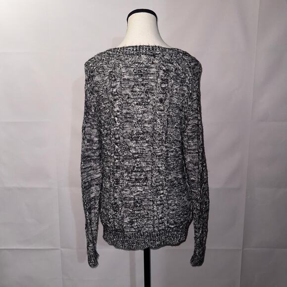 Metaphor Black-White Cable Knit long sleeve Sweater women’s size medium - Picture 2 of 6